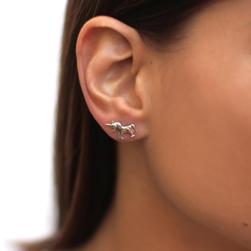 Pendientes plata unicornios PE413 - Anartxy