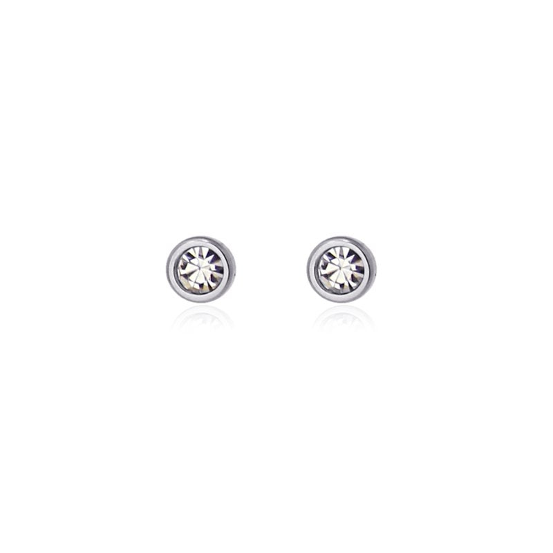 pendientes acero circonita