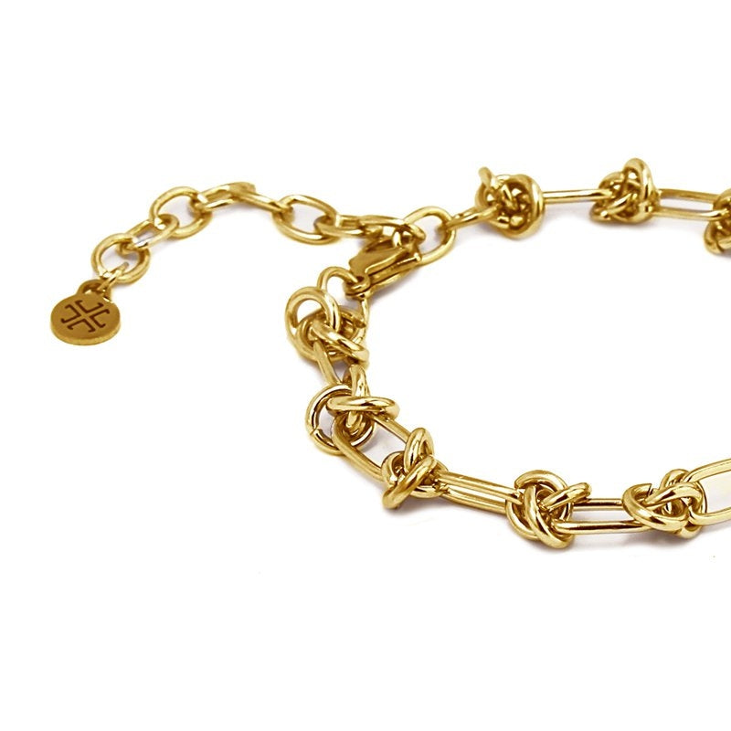 Pulsera nudos dorada anartxy detalle