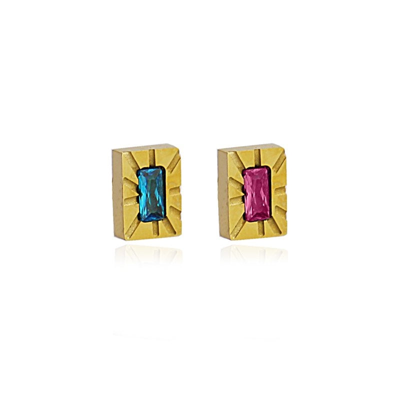pendientes circonita rectangular