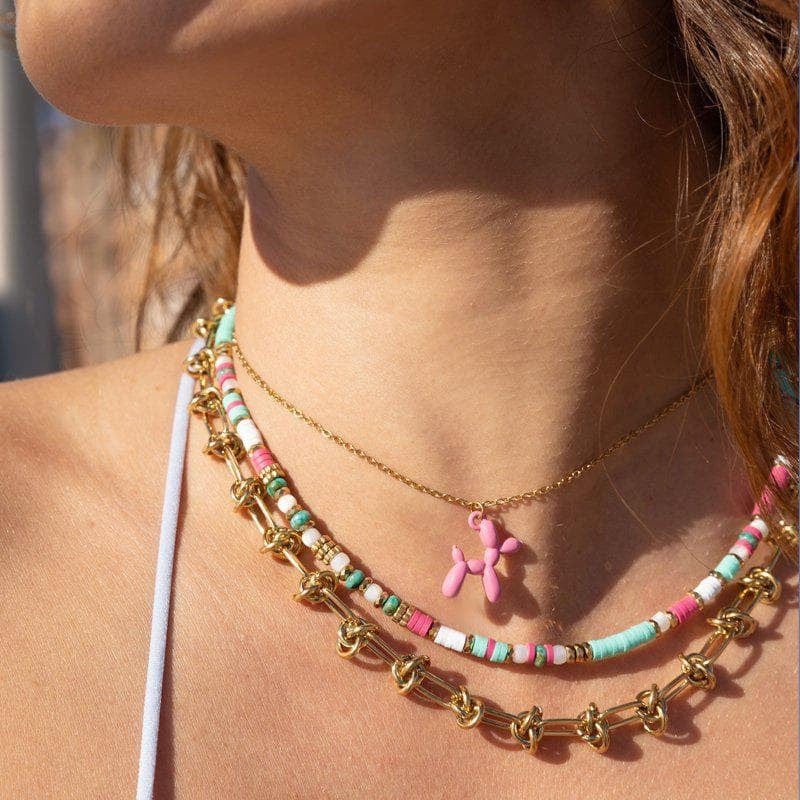 collar nudos dorado mujer