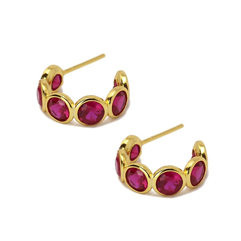 Intan silver hoops