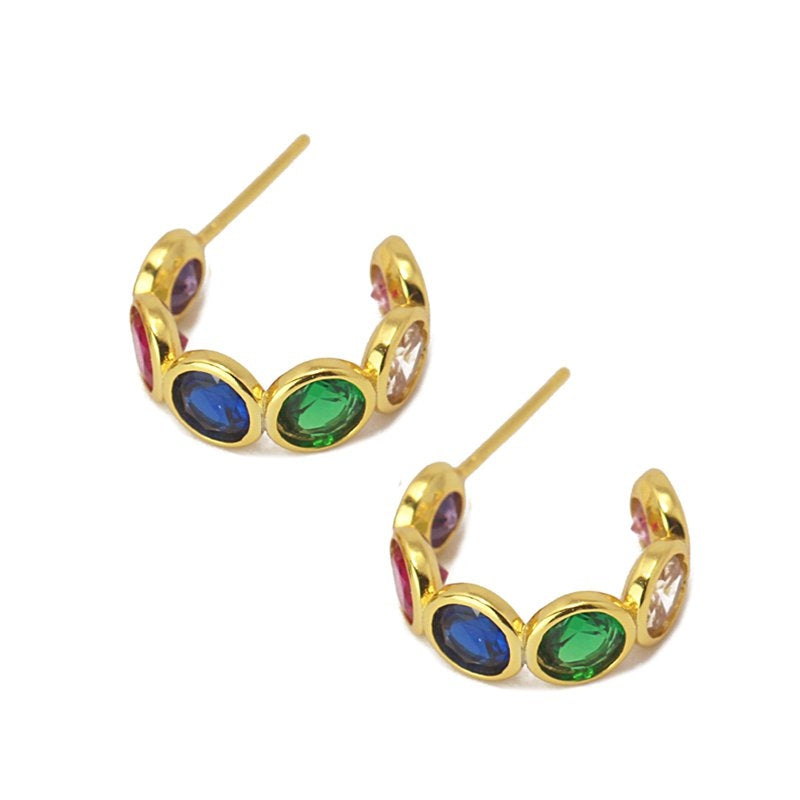 Aros plata con circonitas combo 2