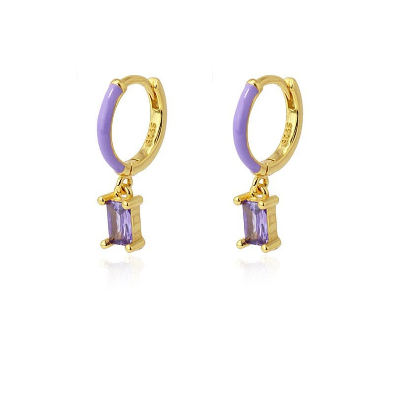 Aros plata con circonita lila