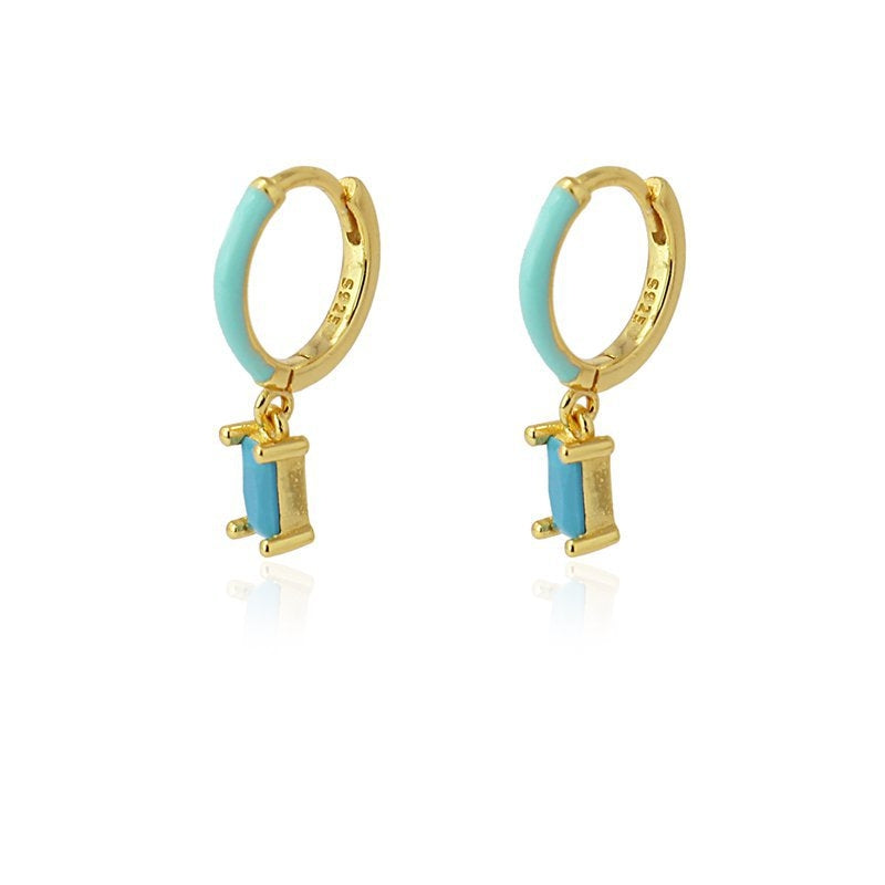 Aros plata con circonita azul claro