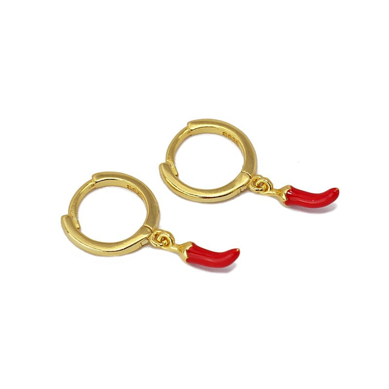 Pepper mini silver hoops