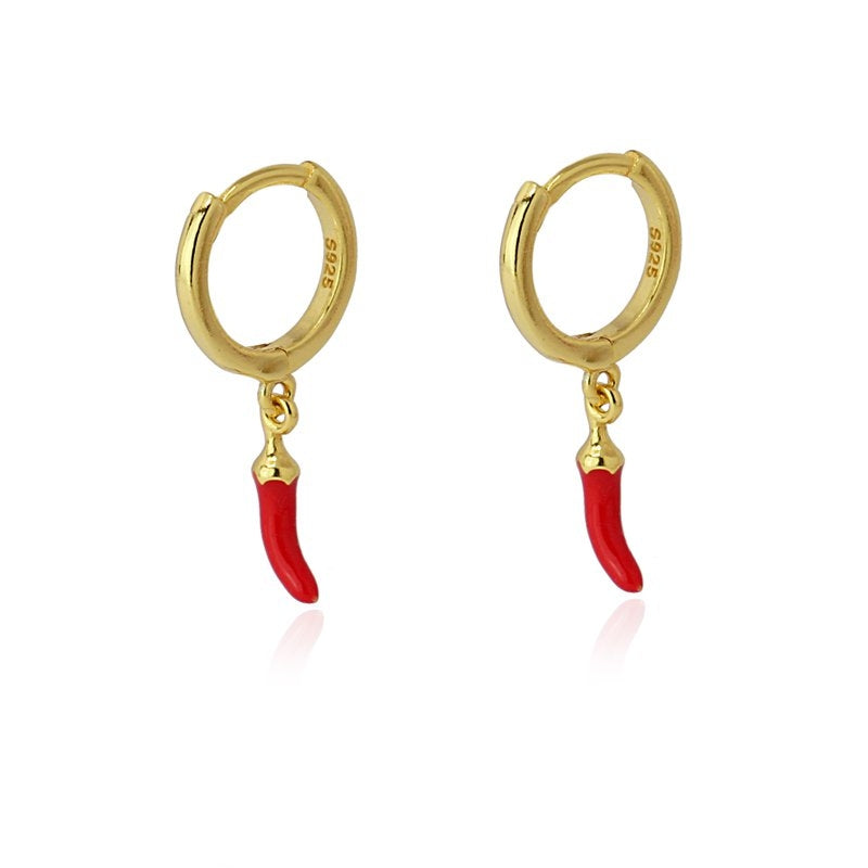 Pepper mini silver hoops