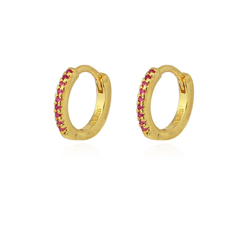 Mini aros plata circonitas fuscia