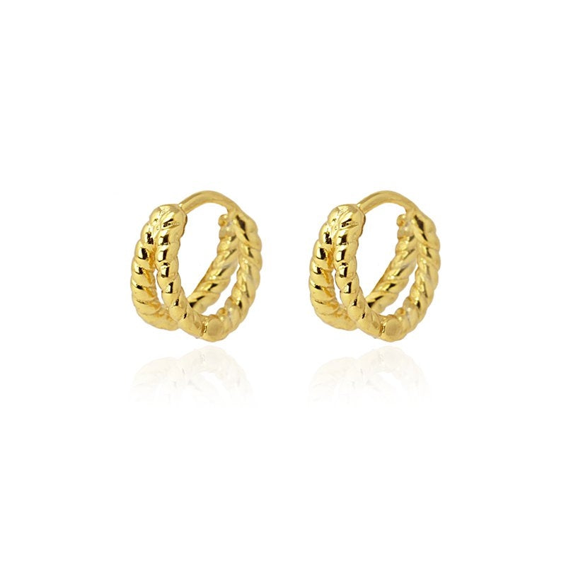 Mini aros plata dorado