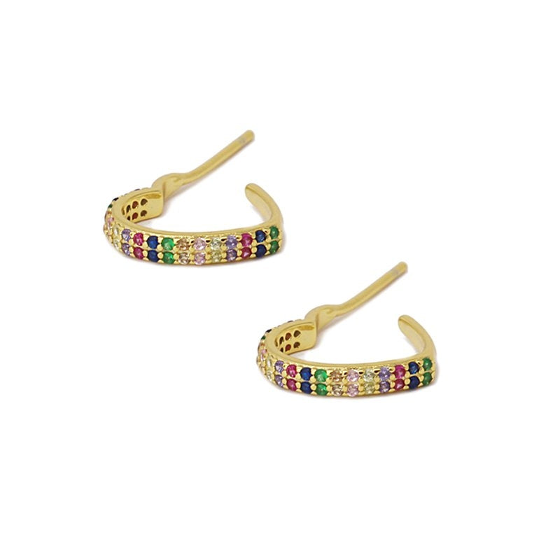 Mini aros plata circonitas color 2