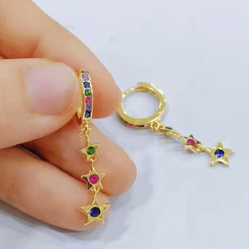 Mini aros plata estrellas anartxy