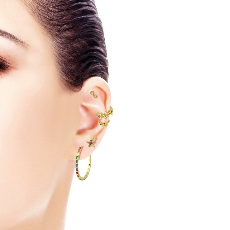 Aros plata color anartxy mujer