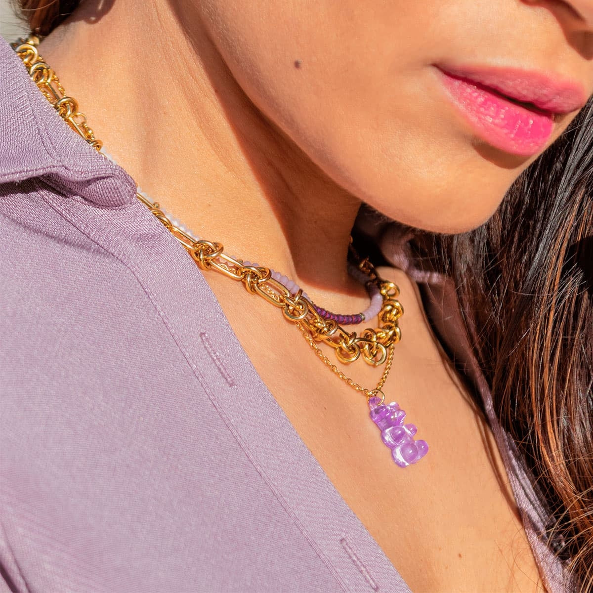 Collar nudos dorado cuello