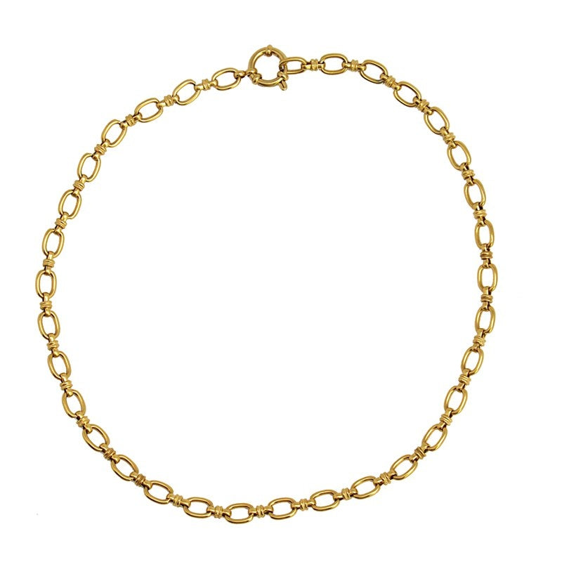 Collar eslabones acero dorado eslabón anartxy diseño