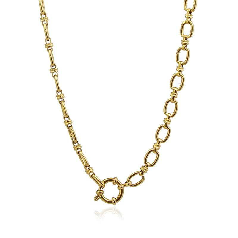 Collar eslabones acero dorado eslabón anartxy