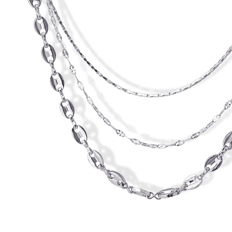 collar anartxy de tres capas de eslabones acero detalle