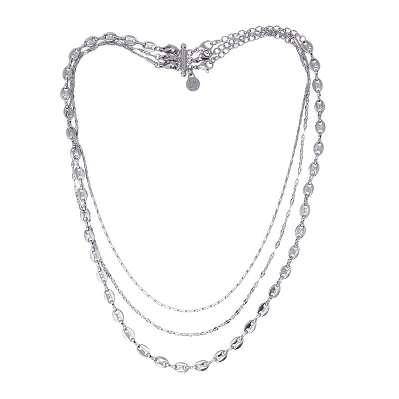 collar anartxy de tres capas de eslabones acero 3