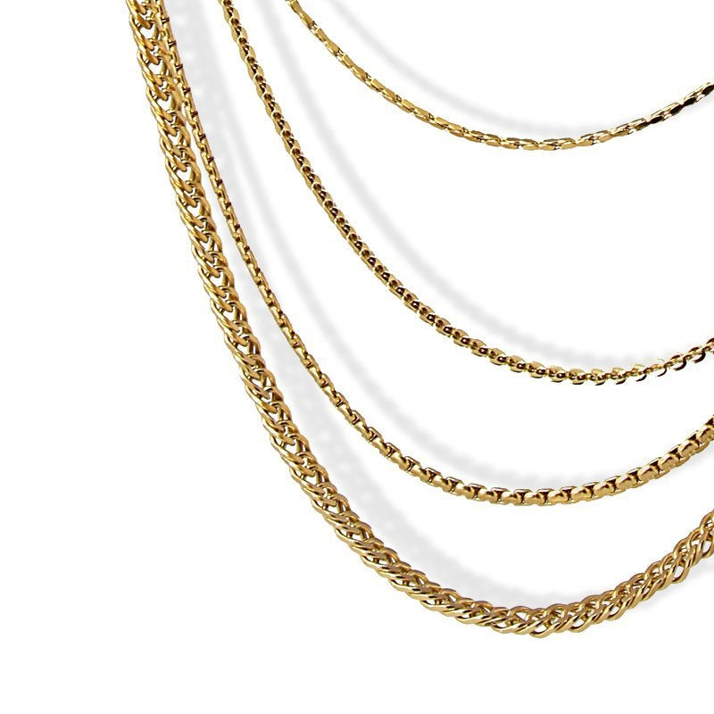 Collar cuatro capas eslabones anartxy acero dorado 4