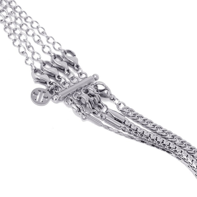 Collar cuatro capas eslabones anartxy acero 5