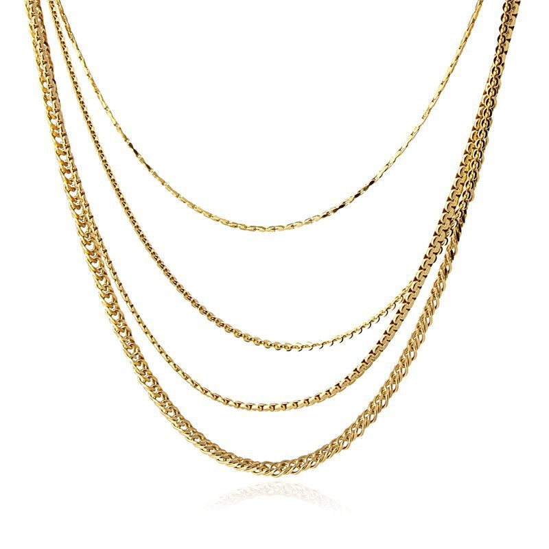 Collar cuatro capas eslabones anartxy acero dorado