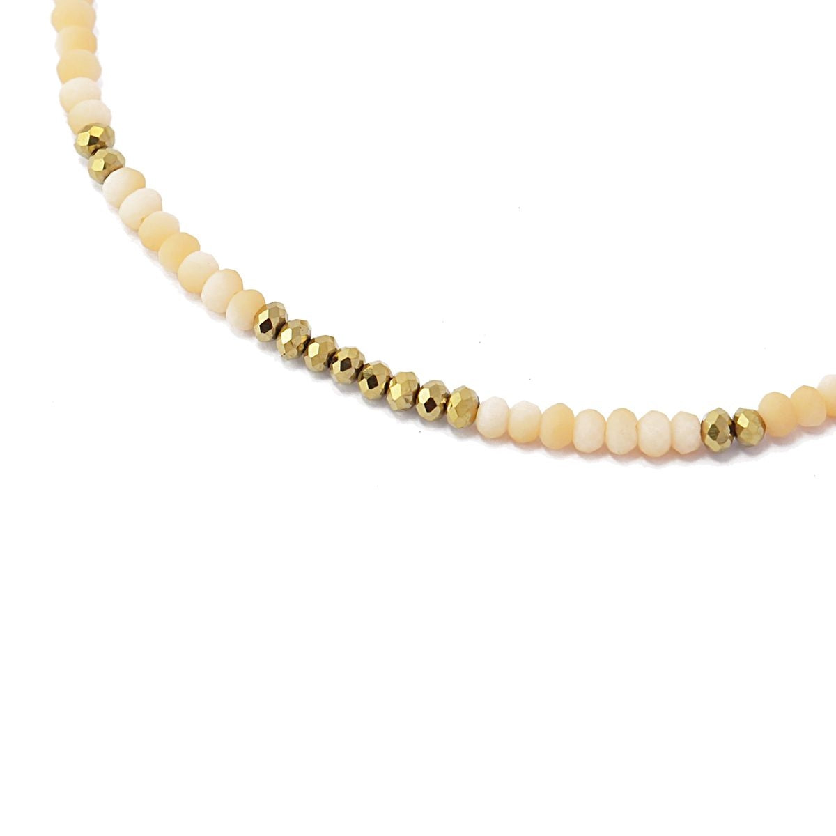 Tobillera color cristal color cuentas acero beige