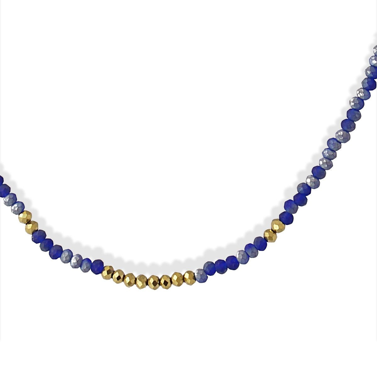 collar color cristal color cuentas acero