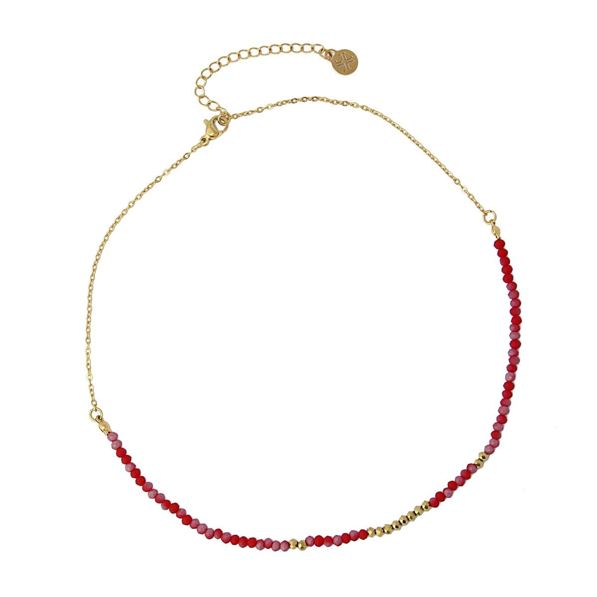 collar color cristal rojo