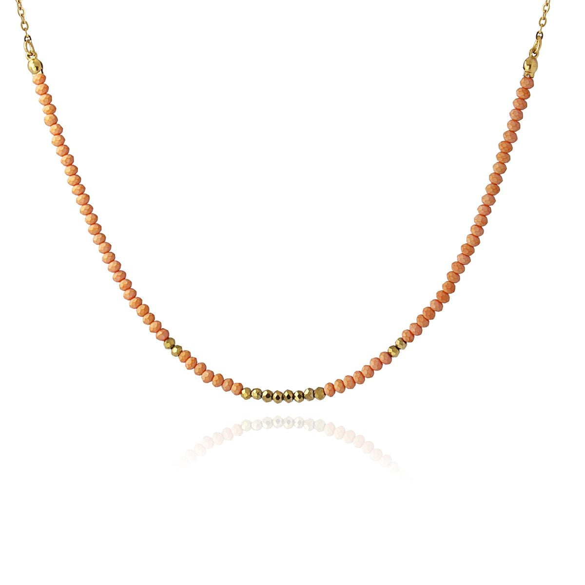 collar color cristal color cuentas naranja
