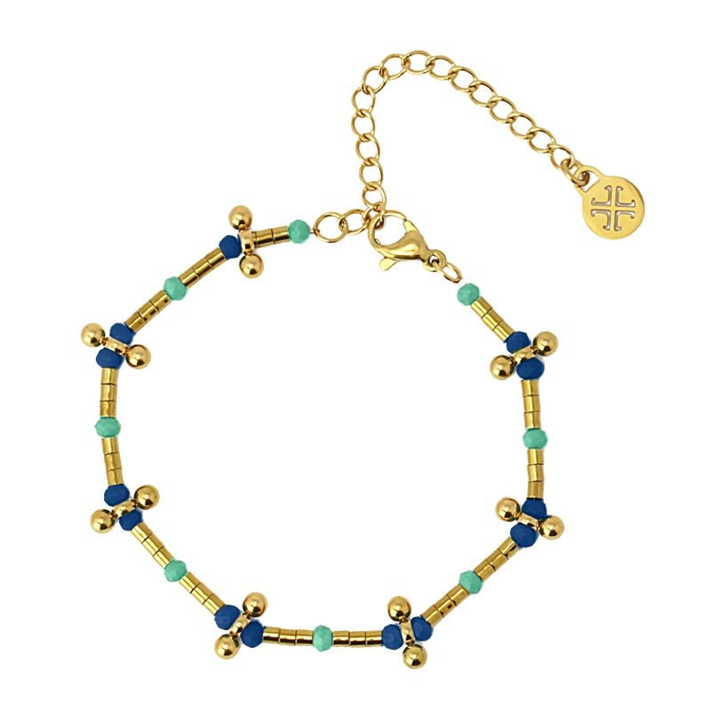 Pulsera hematita color mujer acero dorado negro azul verde