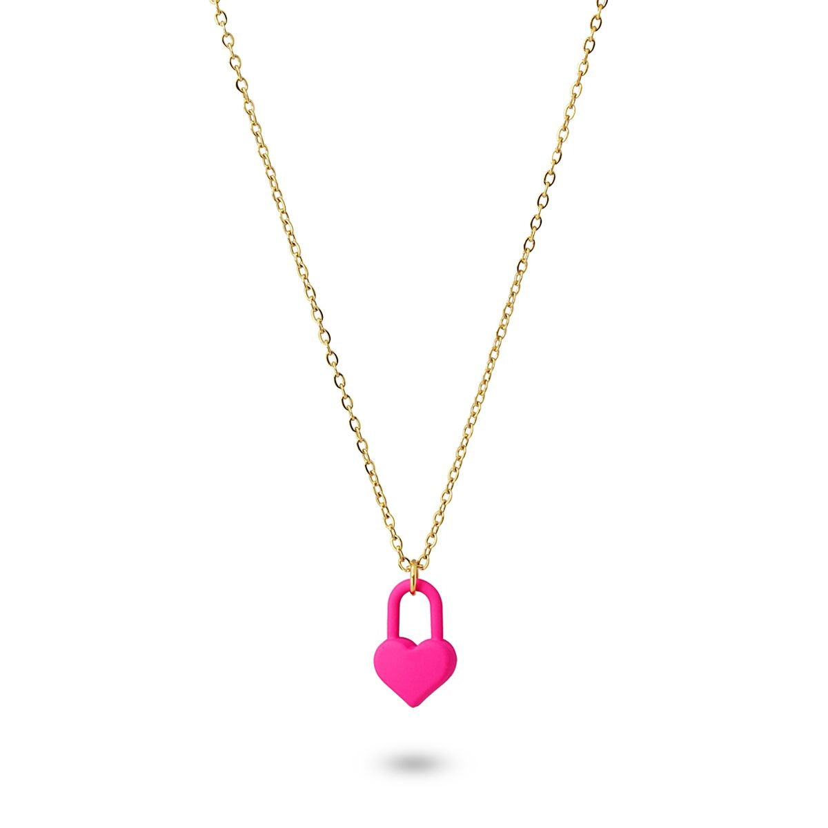 anartxy collar acero corazón fucsia