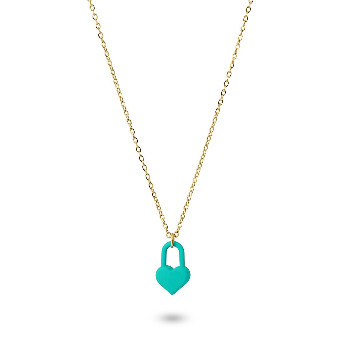 anartxy collar acero corazón turquesa