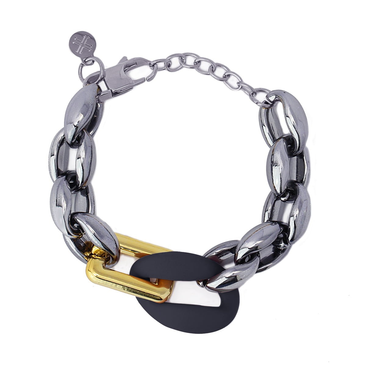 pulsera eslabones plastico negro