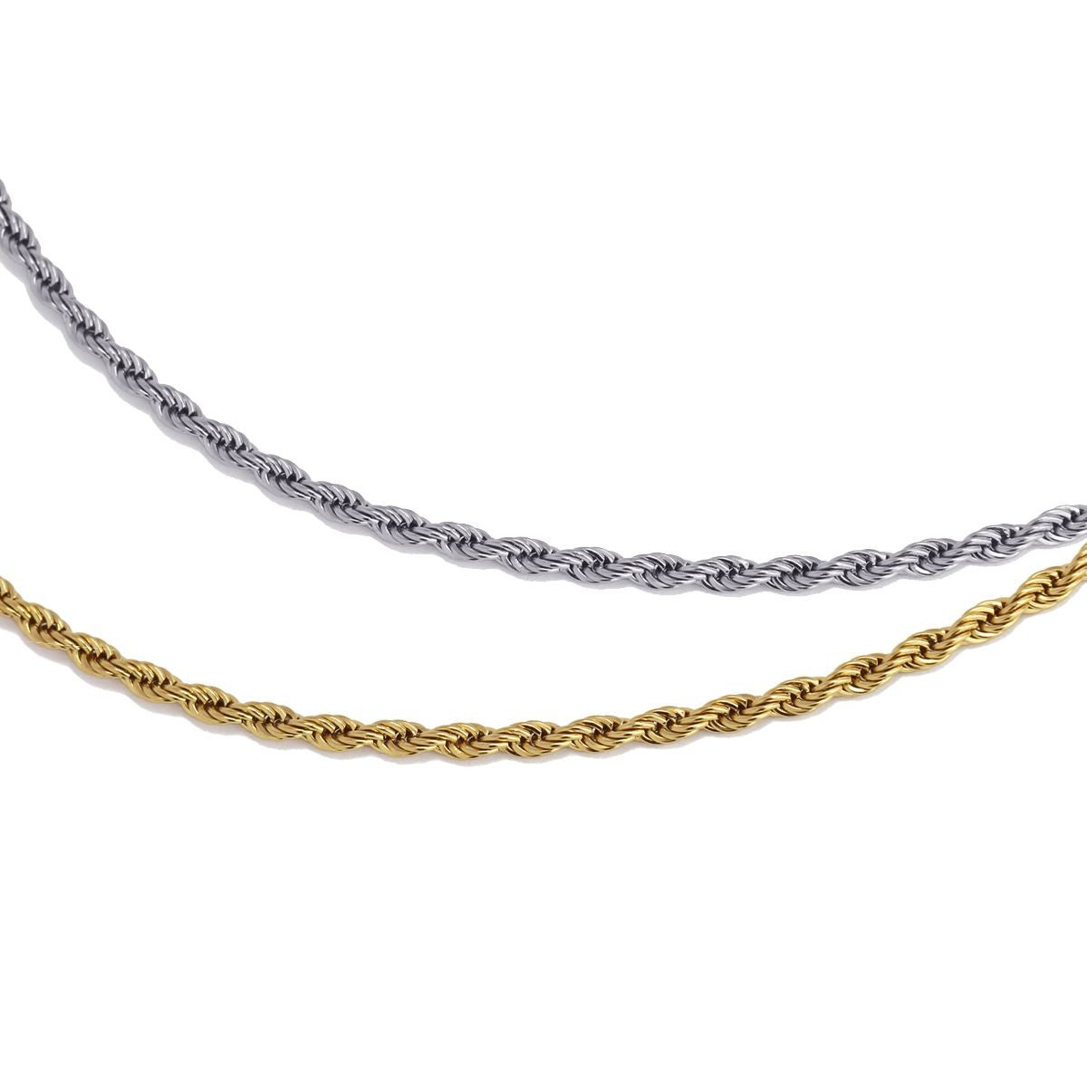 collar cordon 3 mm acero dorado