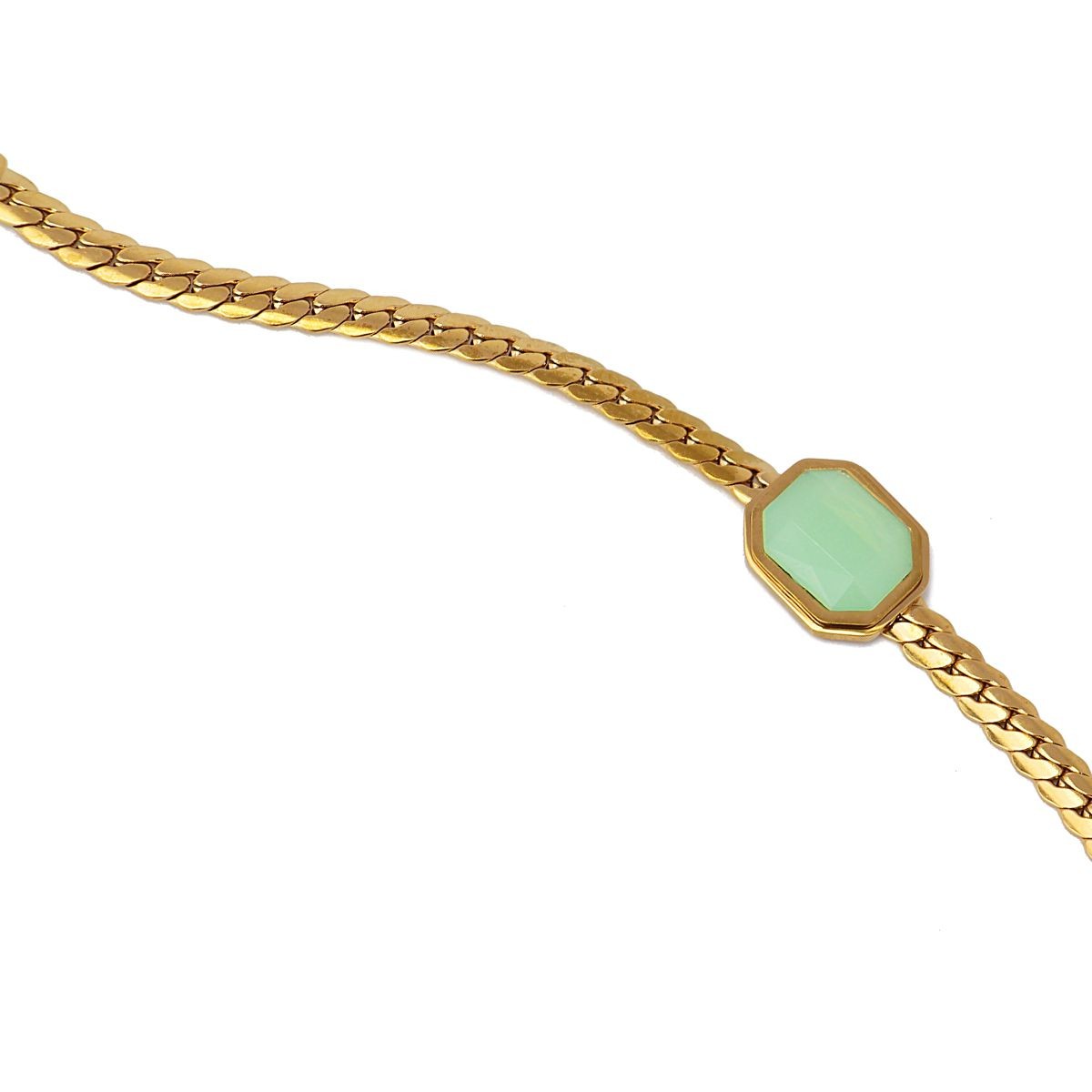 pulsera acero piedra turquesa