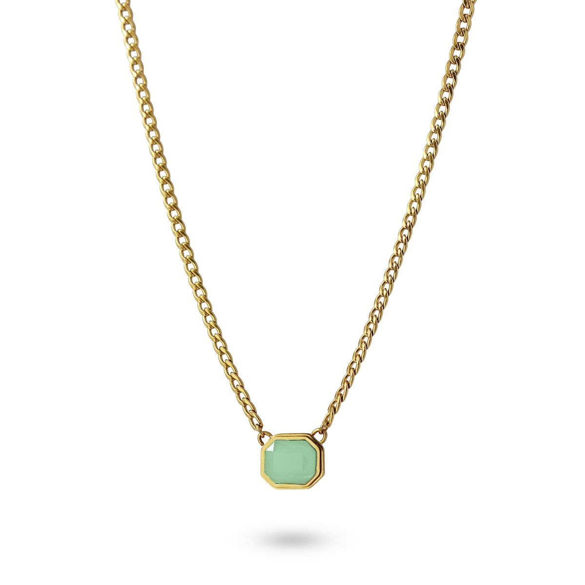 collar acero hexagonal turquesa anartxy