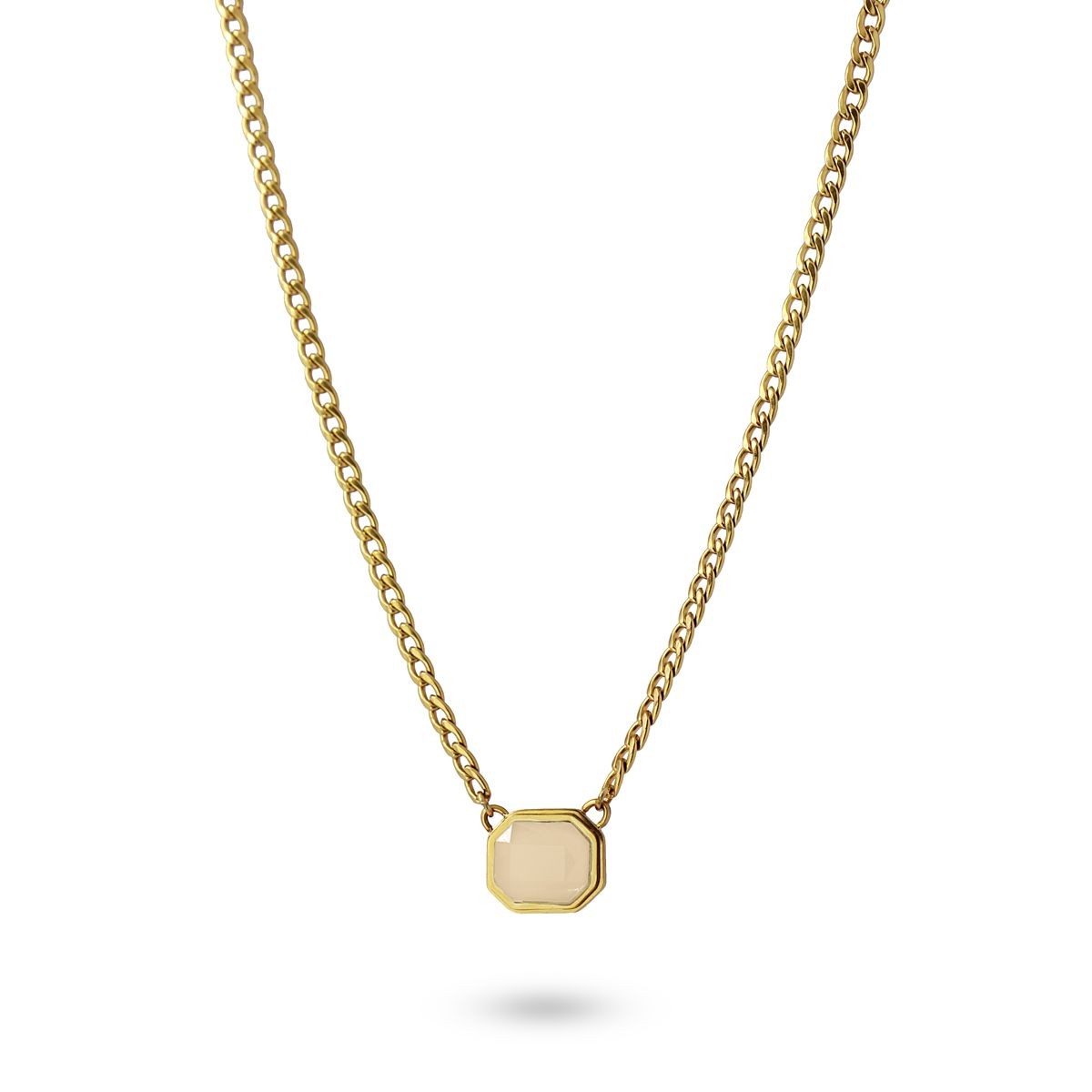 collar acero hexagonal beige anartxy