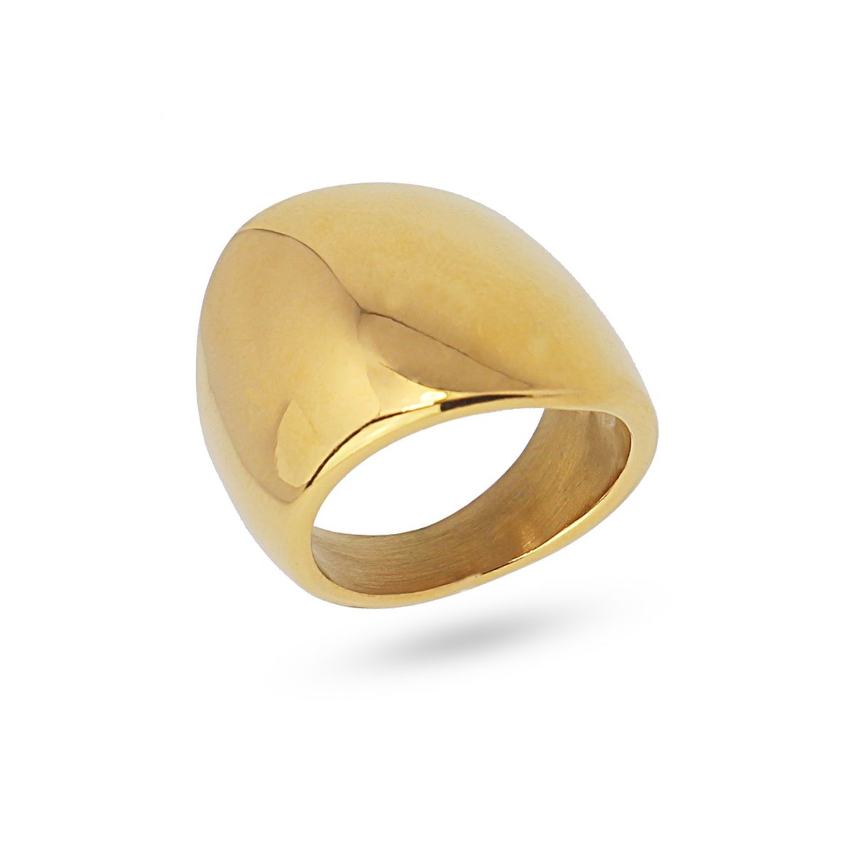 maxi anillo acero volumen dorado anartxy