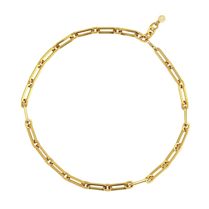 collar eslabones acero oro