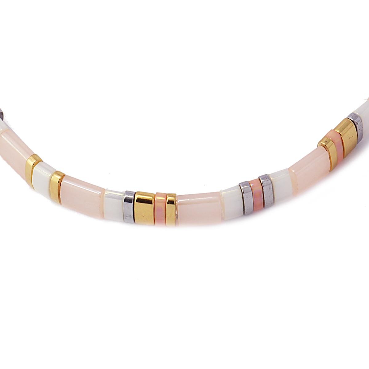 Pulsera tila elástica cuentas japonés color