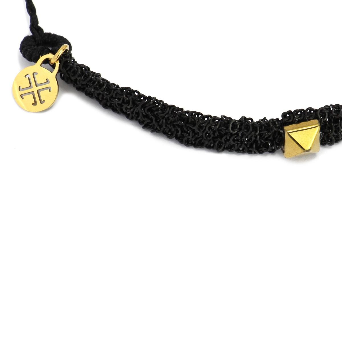 pulsera acero entretejida remaches anartxy