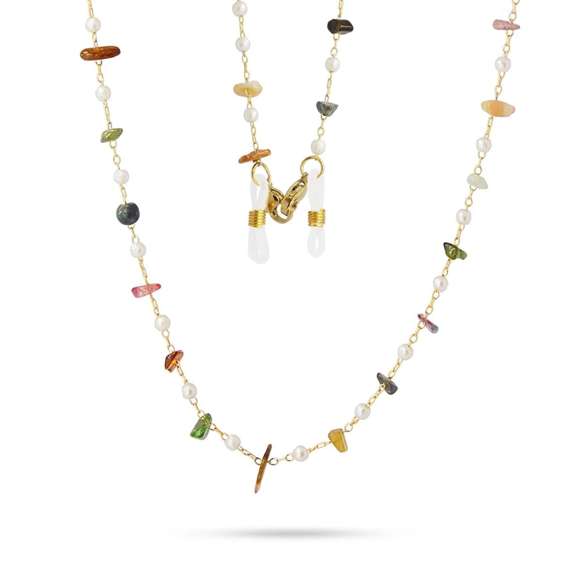 Cadena multifunción piedras y perlas Anartxy