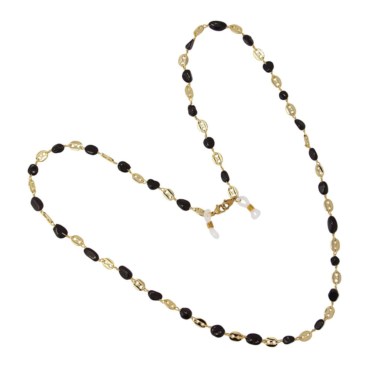 cadena multifunción acero piedra negra anartxy