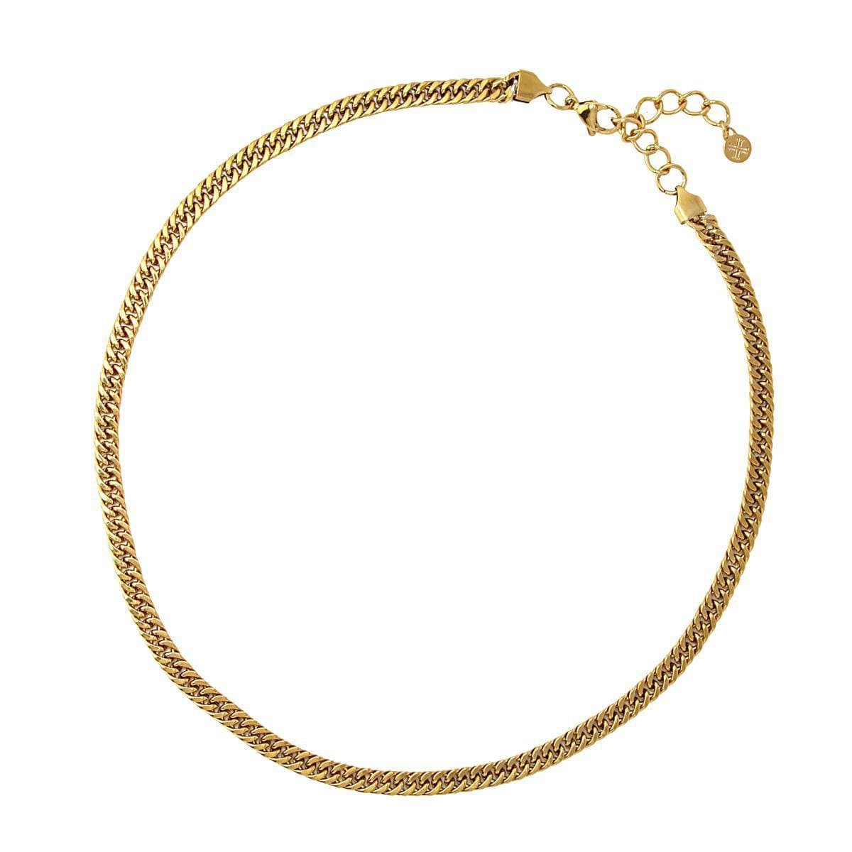 collar acero hombre eslabones dorado