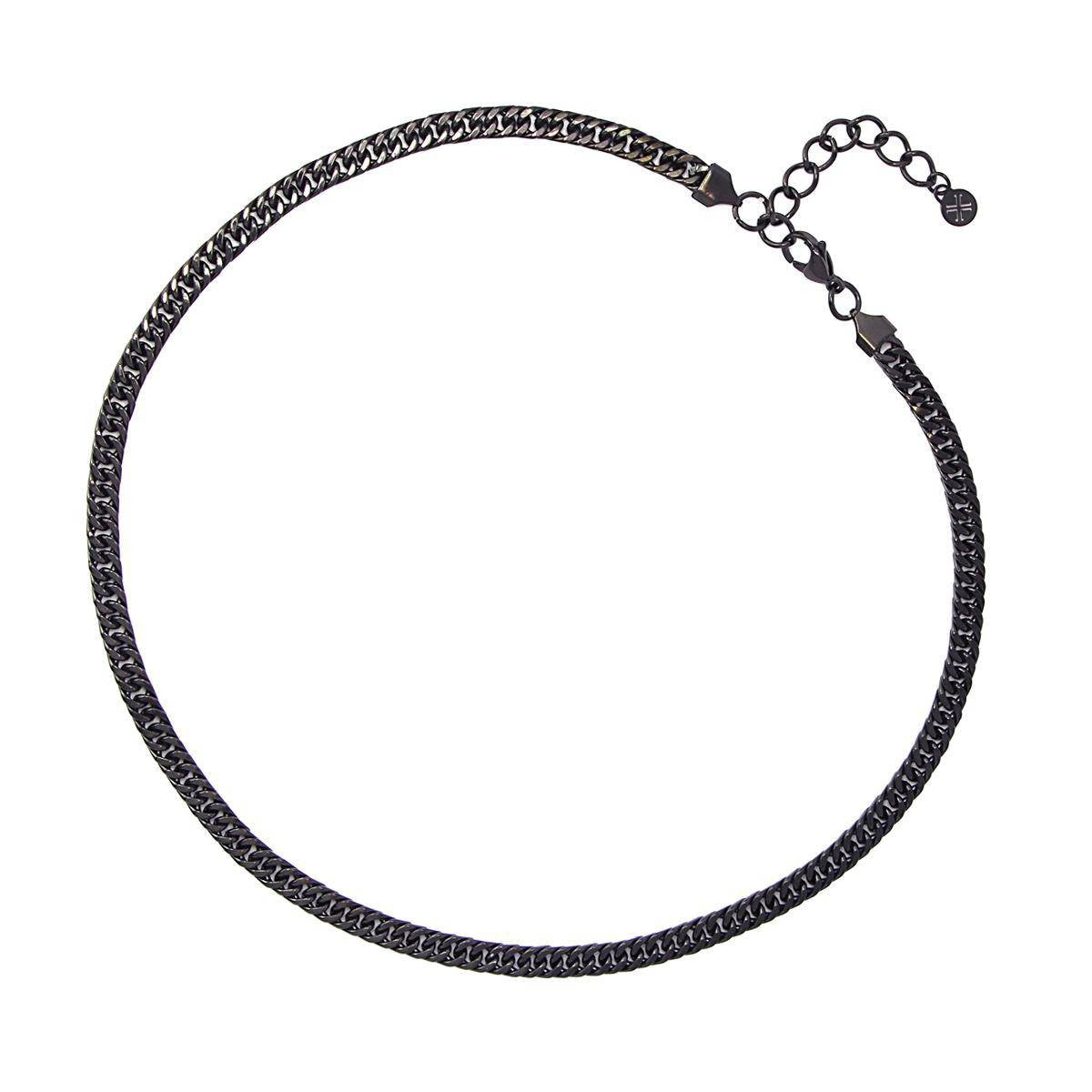 collar acero hombre eslabones negro