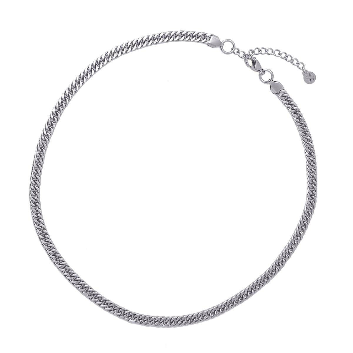 collar acero hombre eslabones plateado
