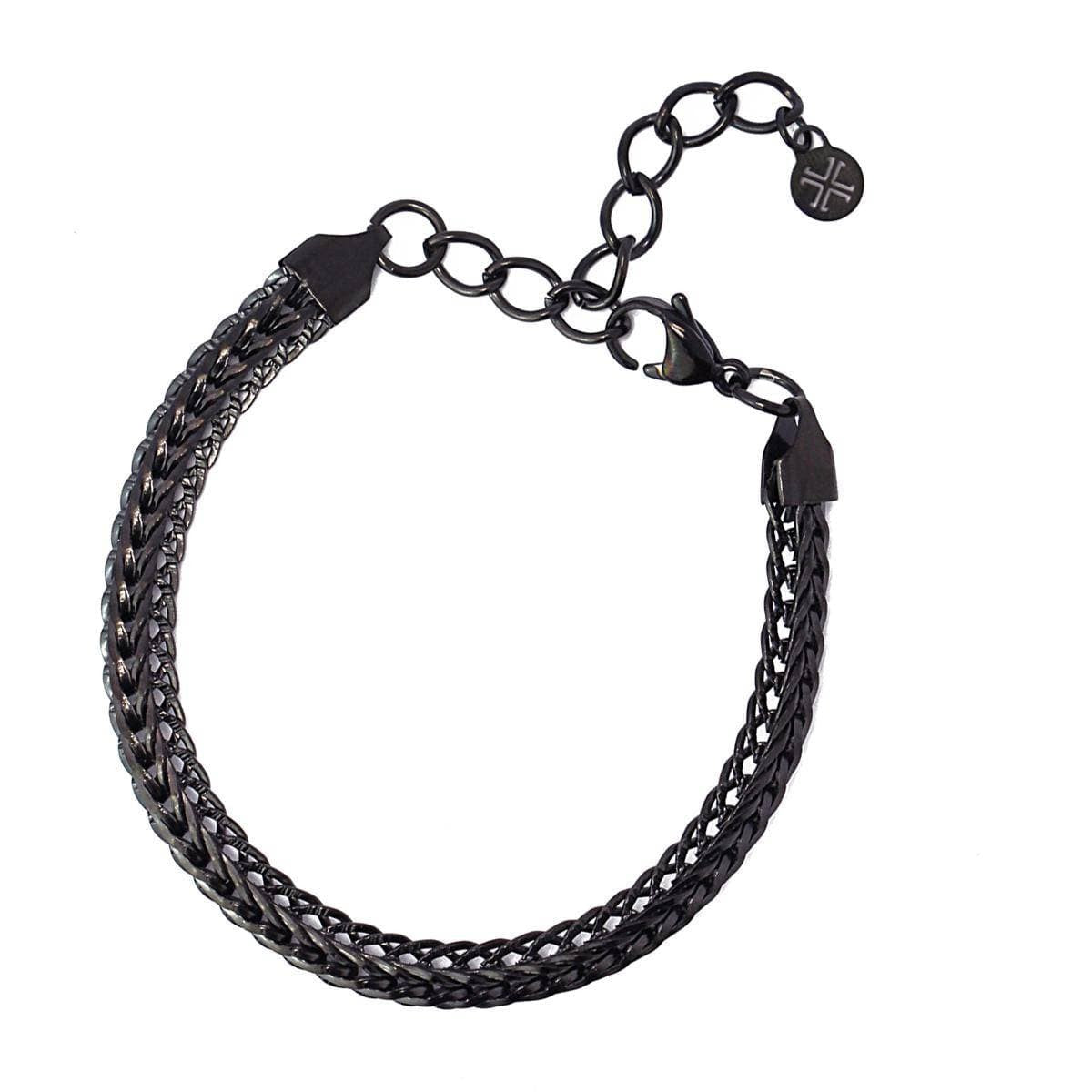 pulsera hombre acero espiga anartxy  negro