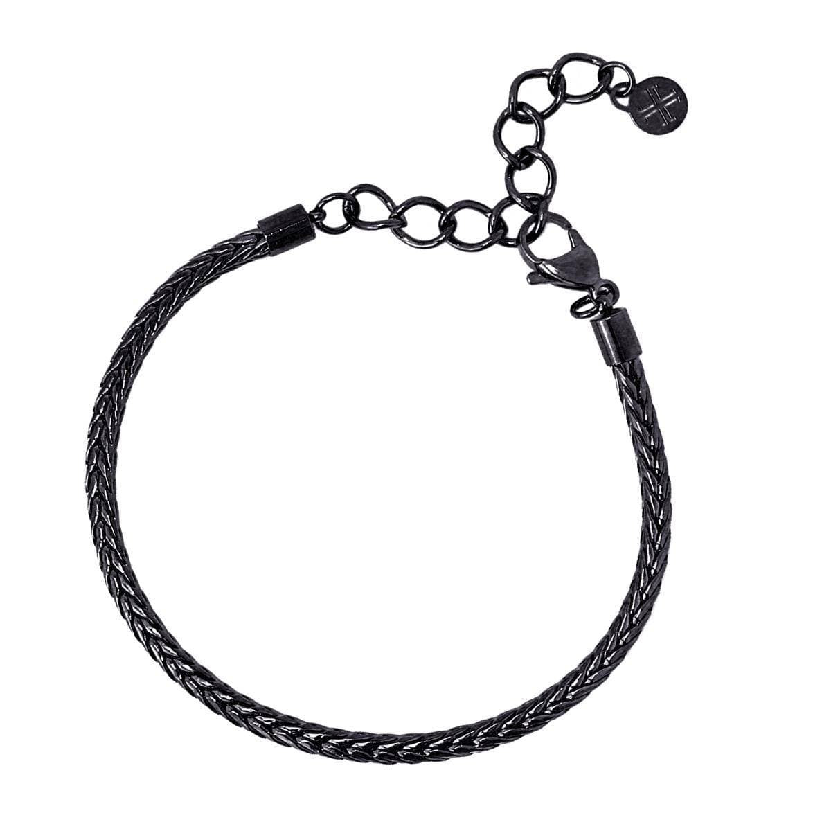 pulsera cordón redondo hombre acero anartxy  negro