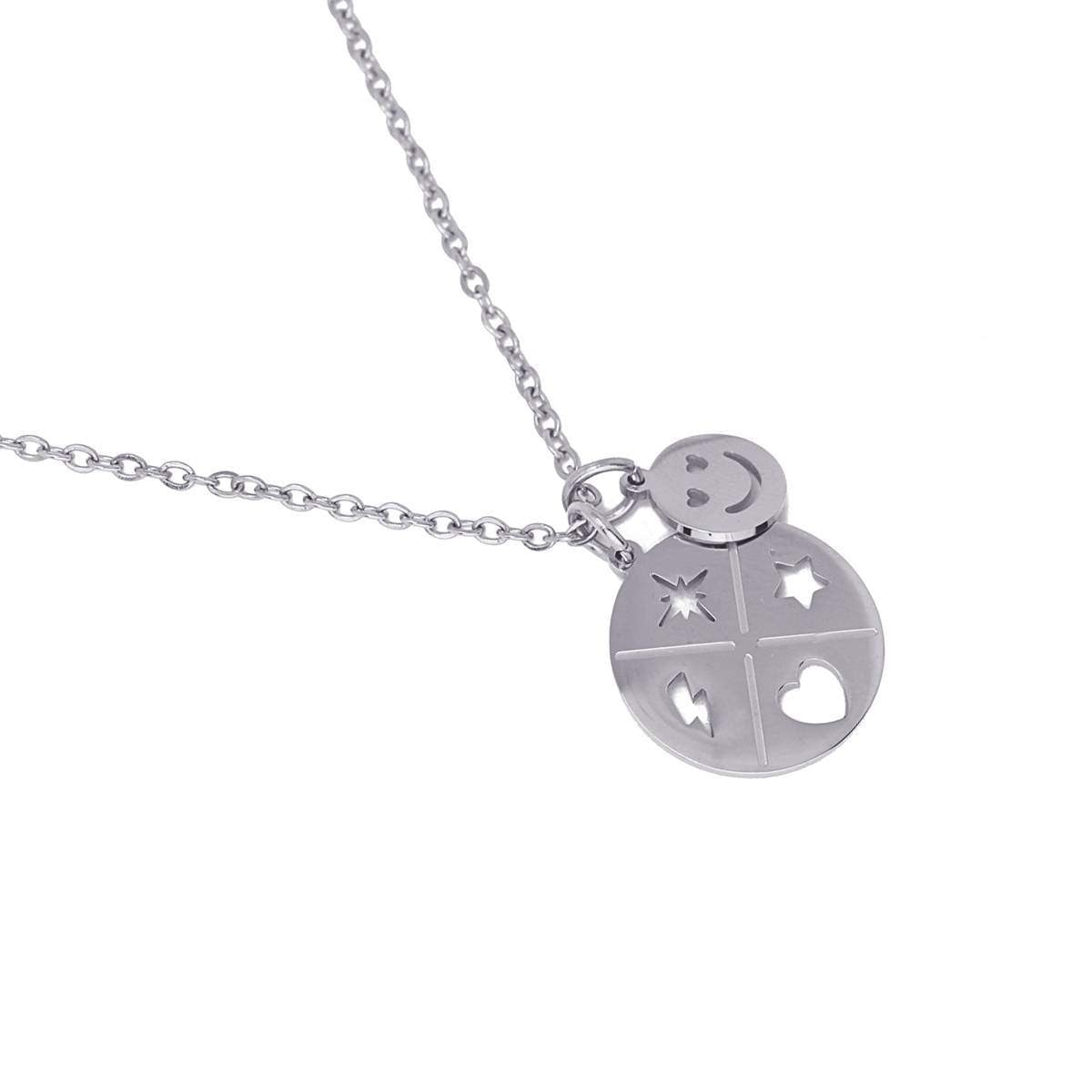 collar acero emojis anartxy plateado