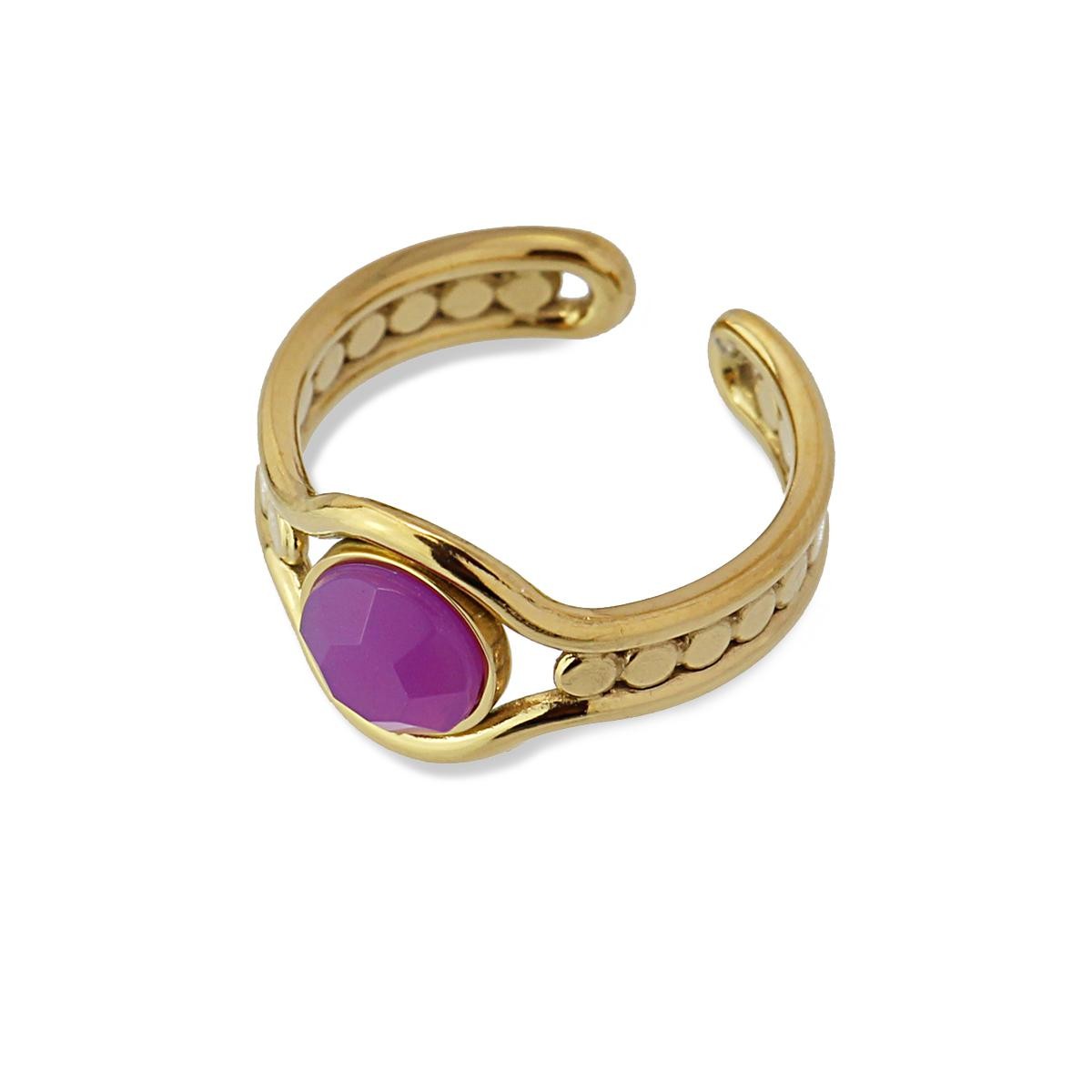 anillo joya acero cristal violeta anartxy