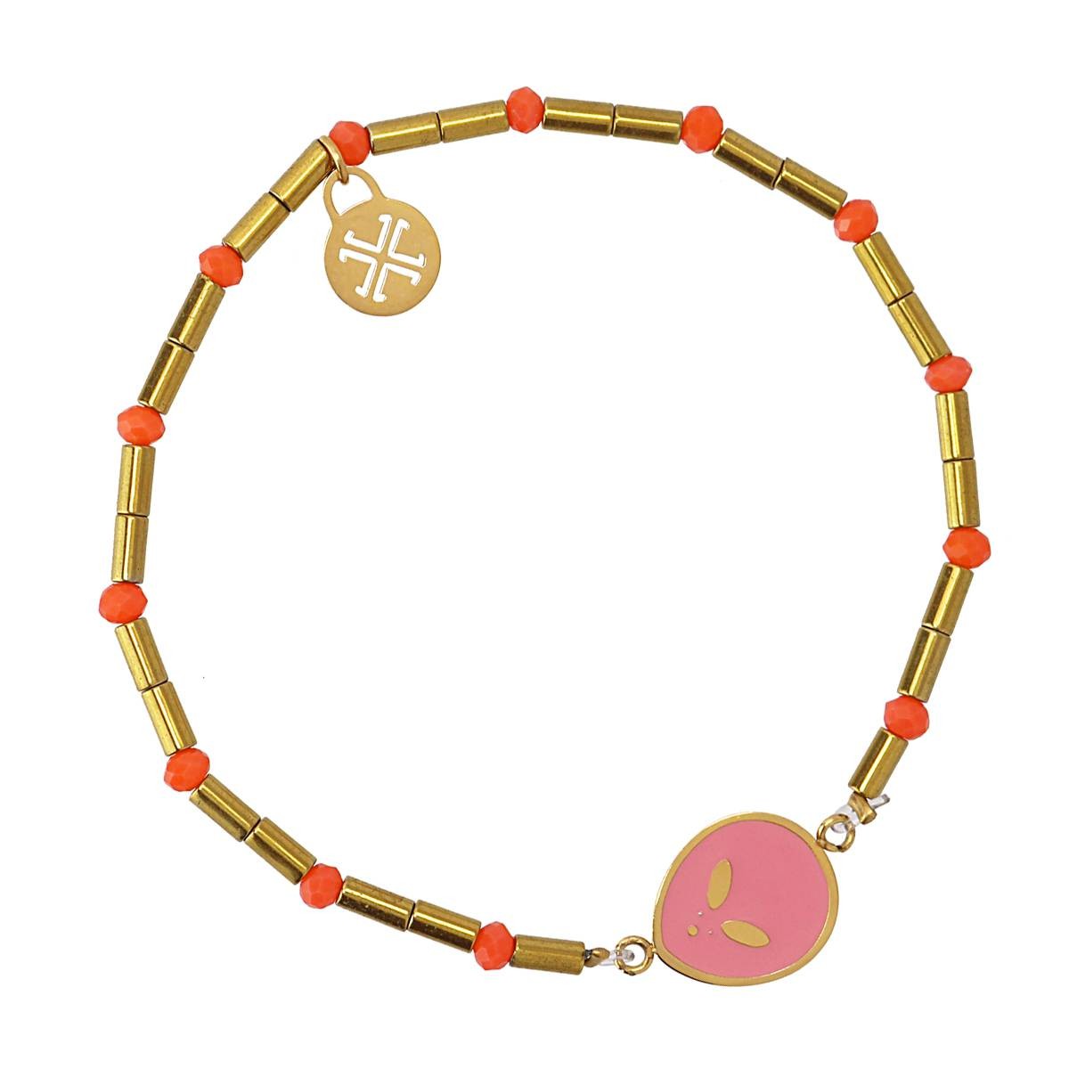 Pulsera alien acero color dorado rosa